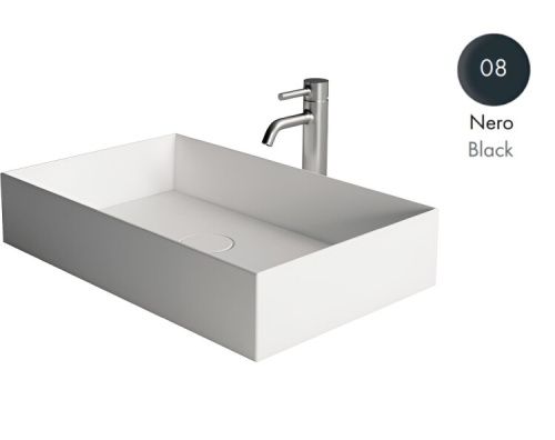 Раковина керамическая Alice Spy 34250108 60х40 накладная цвет черный без отверстий под смеситель