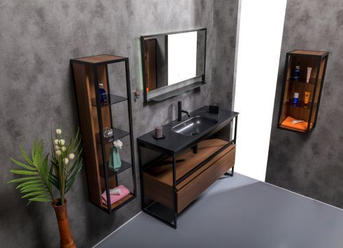 Раковина керамическая Armadi Art Vallessi 838-120-A 120х50 встраиваемая цвет черный 1 отверстие под смеситель