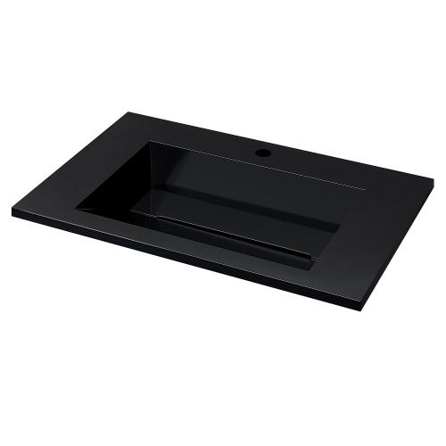 Раковина из искусственного камня Uperwood Next Premium RNext70bg 70х50 полувстраиваемая цвет черный