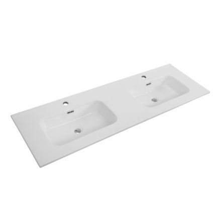 Раковина керамическая Cezares DUET CZR-8095-140-2 140х50 подвесная цвет белый 2 отверстия под смеситель