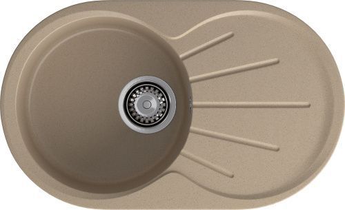 Кухонная мойка Granfest Rondo R-750L песочный 75х45 цвет бежевый поверхность матовая