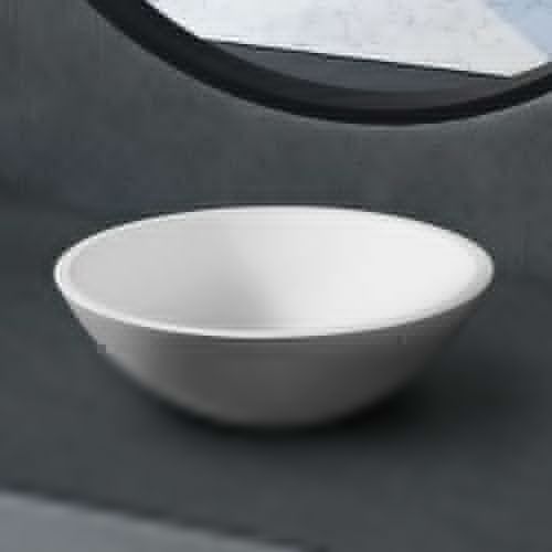 Раковина из искусственного камня Abber STEIN AS2608 40х40 накладная цвет белый без отверстий под смеситель