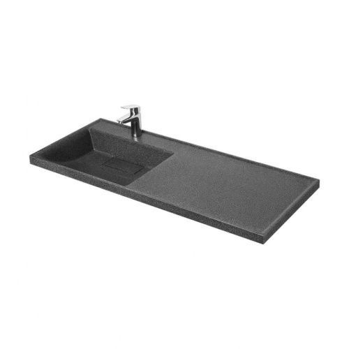 Раковина из искусственного камня Aquaton Лондри 1A72843KLH21L 120 см подвесная цвет серый 1 отверстие под смеситель