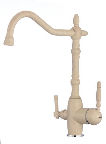 Смеситель для кухни Savol S-L1803Y на столешницу бежевый