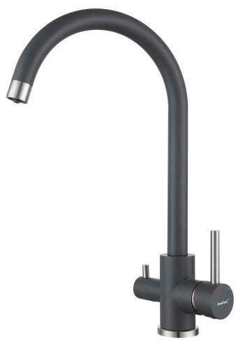 Смеситель для кухни Granfest QUARZ Z-5420 темно-серый на мойку темно-серый