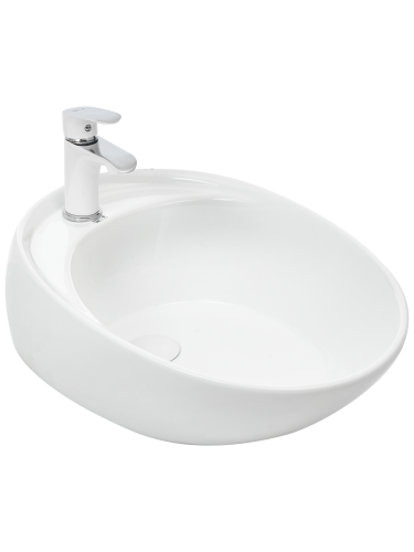 Раковина из сантехнического фаянса WeltWasser WW SK 10000004582 40 см накладная цвет белый 1 отверстие под смеситель