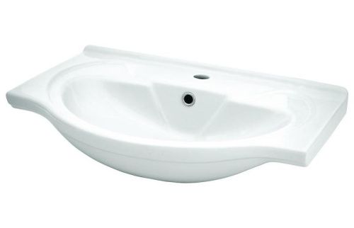 Раковина из сантехнического фаянса Aquaton 1WH109651 70х50 накладная цвет белый 1 отверстие под смеситель