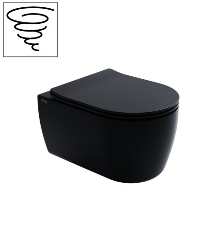 Унитаз подвесной Olympia Tornado TORSETR23 черный с сиденьем микролифт смыв торнадо