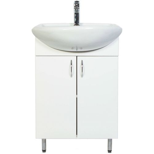 Тумба с раковиной Orange Лайт LA-50TUW+RA 50х40 напольная цвет белый