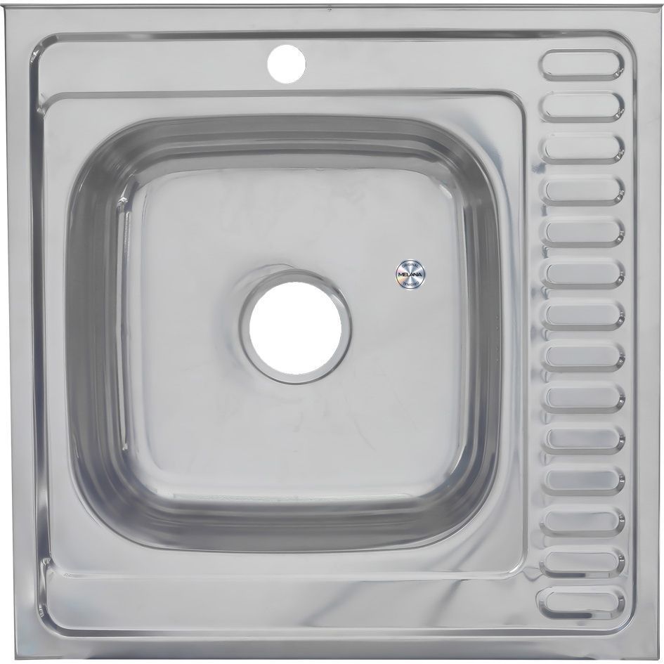 Кухонная мойка Melana 006/2 L (*10) 60х60 цвет хром поверхность полированная