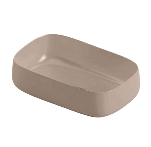 Раковина керамическая Artceram Cognac Quadro COL008 41 34 60х40 накладная цвет коричневый без отверстий под смеситель