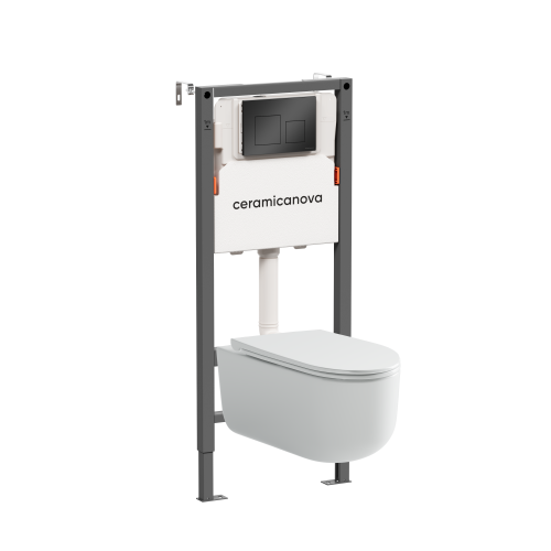 Инсталляция с кнопкой + унитаз Ceramica Nova Balance/Ulma CN4006_121002MB