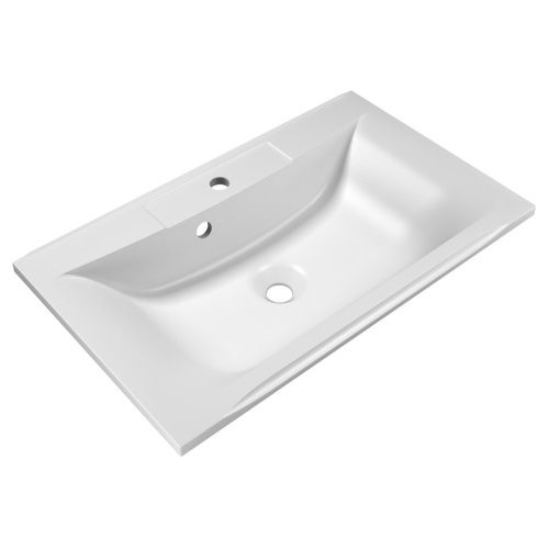 Раковина из искусственного камня BelBagno BB750/450-LV-MR-PR 80х50 накладная цвет белый 1 отверстие под смеситель