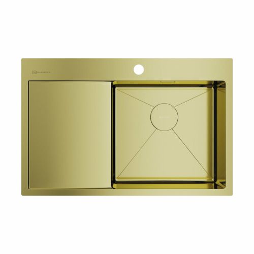Кухонная мойка Omoikiri Akisame 4973086 80х50 цвет золото поверхность полированная