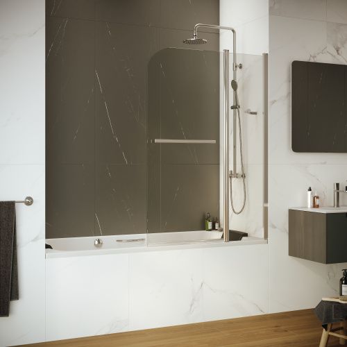 Душевая шторка на ванну RGW Screens 03111210-11 100х150 стекло прозрачное профиль хром ориентация универсальная