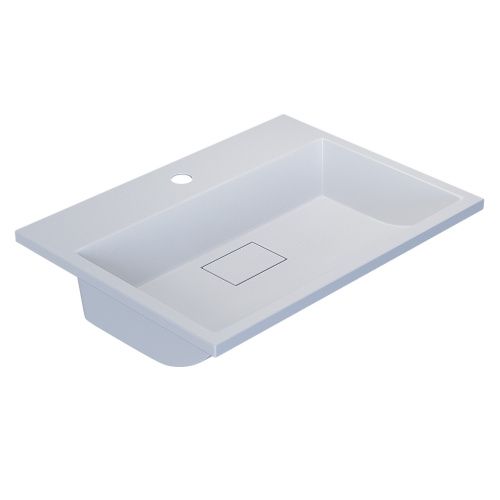 Раковина из искусственного камня Uperwood Barsa 2911120345 60х50 полувстраиваемая цвет белый