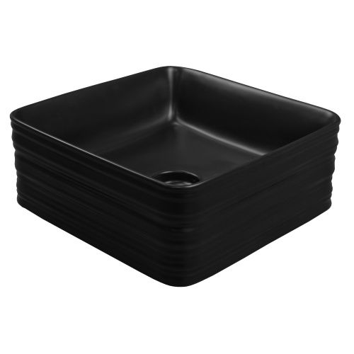 Раковина из сантехнического фаянса Azario AZ-2075-B-MB 40 см накладная цвет черный без отверстий под смеситель