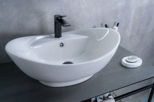 Раковина керамическая Gid Lago 51107 60х40 накладная цвет белый 1 отверстие под смеситель