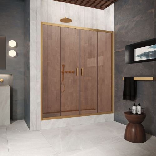 Душевая дверь Vegas-Glass Z2P Protec Z2P Protec 220 03 05 220х200 стекло тонированное профиль золото