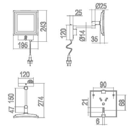 Косметическое зеркало Inda MY MIRROR AV258CNE - фото 3