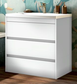 Тумба под раковину Art&Max TECHNO FAMILY-750-3C-PIA-BL 80х50 напольная цвет белый - фото 2