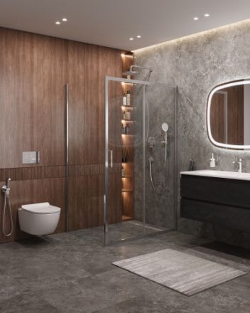 Душевой уголок Cezares MOLVENO MOLVENO-AH-11-120/80-C-Cr-IV 120х80 стекло прозрачное профиль хром без поддона