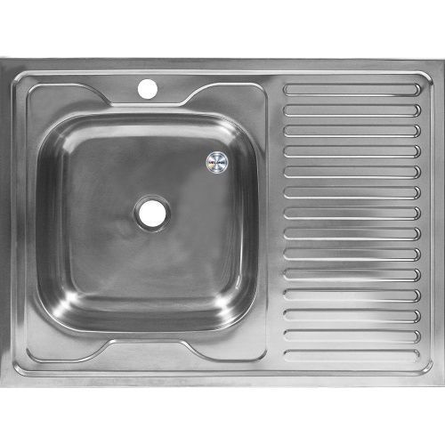 Кухонная мойка Melana 072 t L (*20) 80х60 цвет хром поверхность матовая