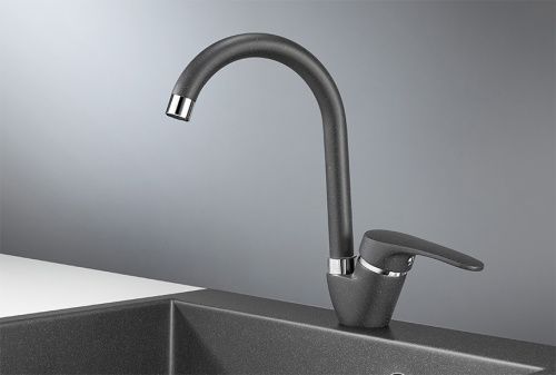 Смеситель для кухни Granula 1024, ГРАФИТ на мойку серый