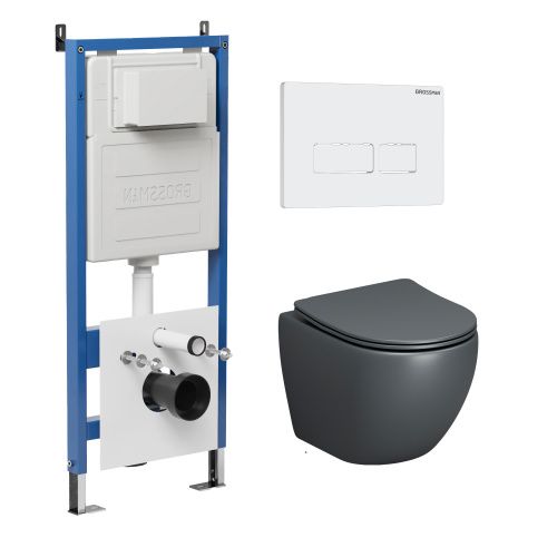 Инсталляция + кнопка смыва + унитаз Grossman Pragma 97.4455GMS.03.000