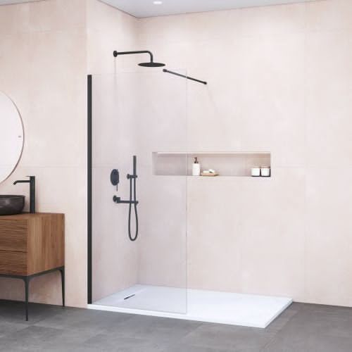 Душевая перегородка RGW Walk In 351001008-14 80х195 стекло прозрачное профиль черный