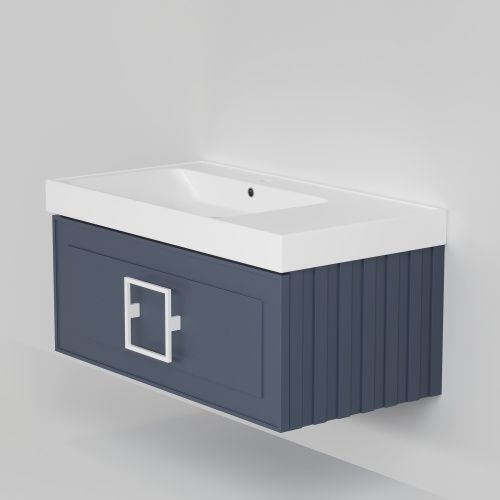 Тумба с раковиной La Fenice CUBO NFNC-01-CUB-BG-90-2-90L 90х50 подвесная цвет синий