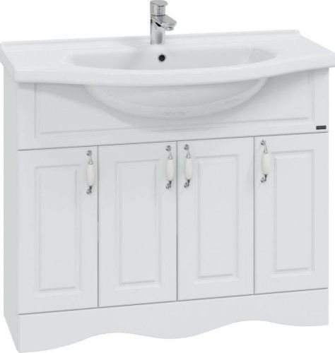 Тумба под раковину СанТа Верона 700114 100х30 напольная цвет белый