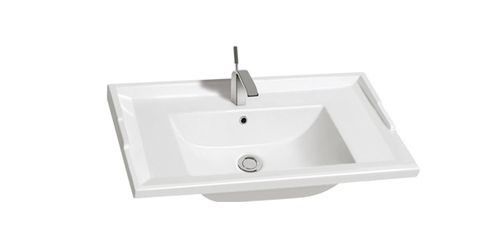 Раковина из сантехнического фаянса CeramaLux 840-70 70х50 встраиваемая цвет белый 1 отверстие под смеситель - фото 2