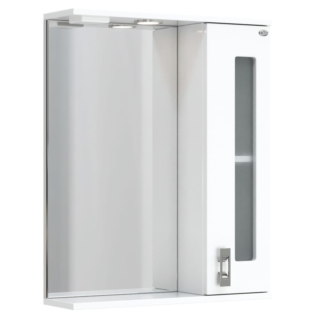 Зеркало-шкаф Onika Кристалл 205818 60х70 подвесной цвет белый