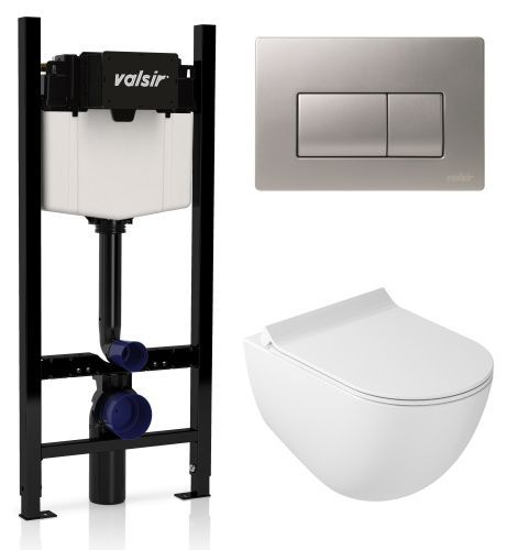 Комплект унитаз с инсталляцией и клавишей смыва Valsir KIT VSCrM 7317 Slim P1