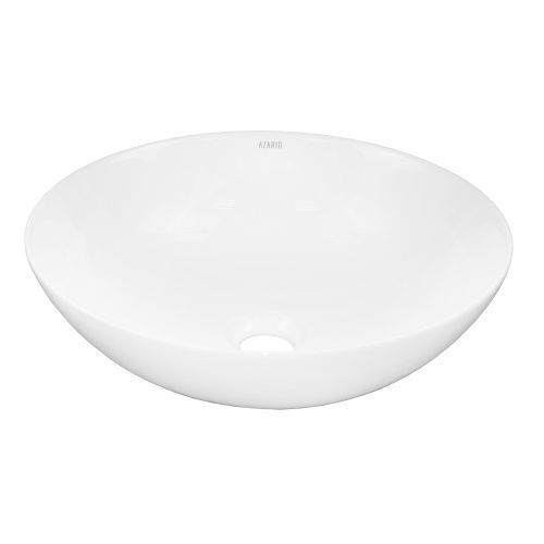 Раковина из сантехнического фаянса Azario AZ-3004 40 см накладная цвет белый без отверстий под смеситель