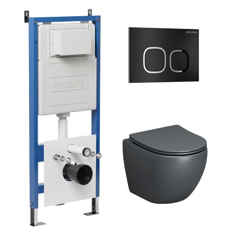 Инсталляция + кнопка смыва + унитаз Grossman Cosmo 97.4455GMS.02.210