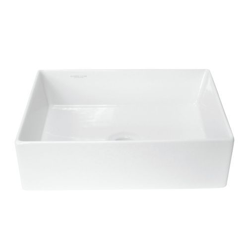 Раковина из сантехнического фарфора Sanita Luxe WB.CT/Novel/40-N.Slim/WHT.G/S1 40х30 накладная цвет белый без отверстий под смеситель