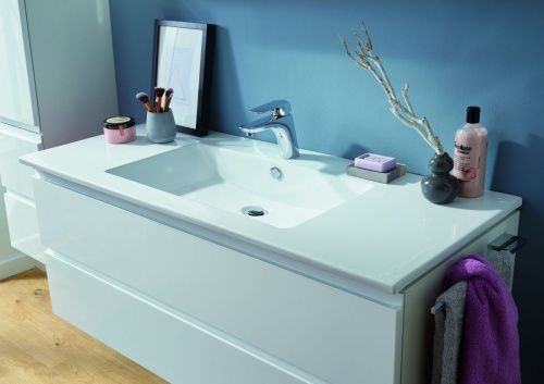 Раковина керамическая Puris Ace WTM44121 120х50 накладная цвет белый 1 отверстие под смеситель