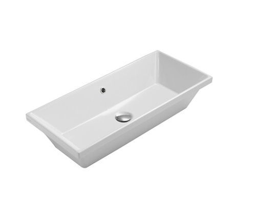 Раковина керамическая Globo Stockholm FO075BI 80х30 накладная цвет белый без отверстий под смеситель