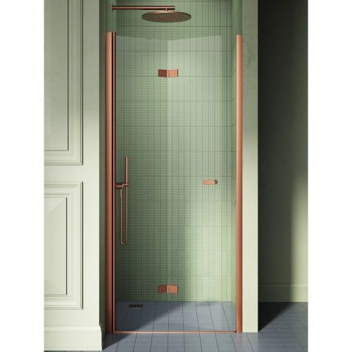 Душевая дверь New Trendy NEW SOLEO Copper brushed D-0503A 90х195 стекло прозрачное профиль медь