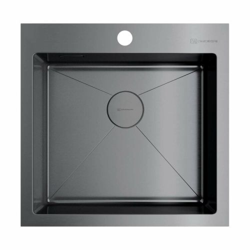 Кухонная мойка Omoikiri Akisame 4973440 50х50 цвет вороненая сталь поверхность полированная