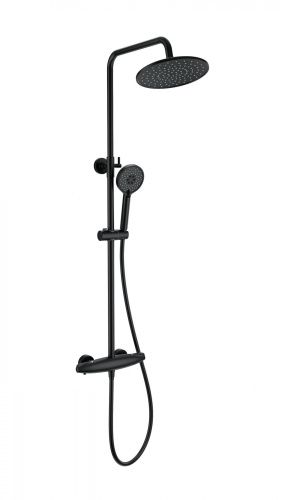 Душевая стойка Wonzon & Woghand Capsule WW-B3031-A1-MB настенная цвет черный с термостатом