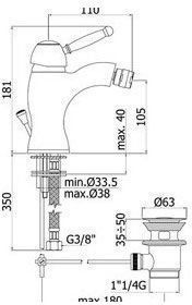 Смеситель Paffoni Giorgia GI135CR на биде хром - фото 2
