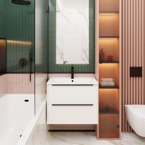 Тумба под раковину La Fenice Tesoro FNC-01-TES-PB-80-2 80х40 подвесная цвет белый