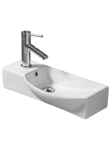 Раковина из сантехнического фаянса WeltWasser WW SK 10000008690 50х20 подвесная цвет белый 1 отверстие под смеситель