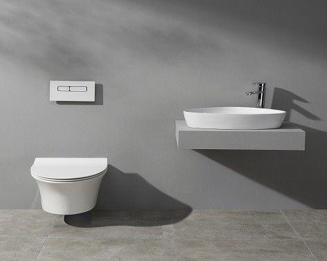 Унитаз подвесной CeramaLux CL2100 белый с сиденьем микролифт безободковый каскадный смыв - фото 4