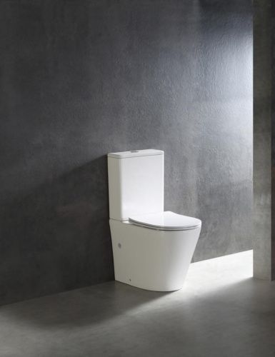 Унитаз напольный с бачком CeramaLux TR2178 белый с сиденьем микролифт смыв торнадо
