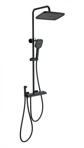 Душевая стойка Wonzon & Woghand Muse WW-B4132-A-MB настенная цвет черный с термостатом
