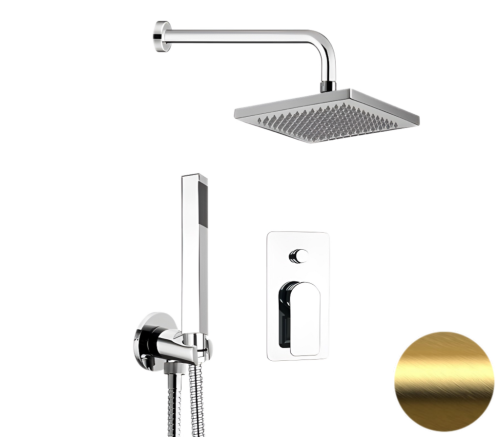 Душевая система Remer Infinity I09S08OBG встраиваемая в стену цвет золото